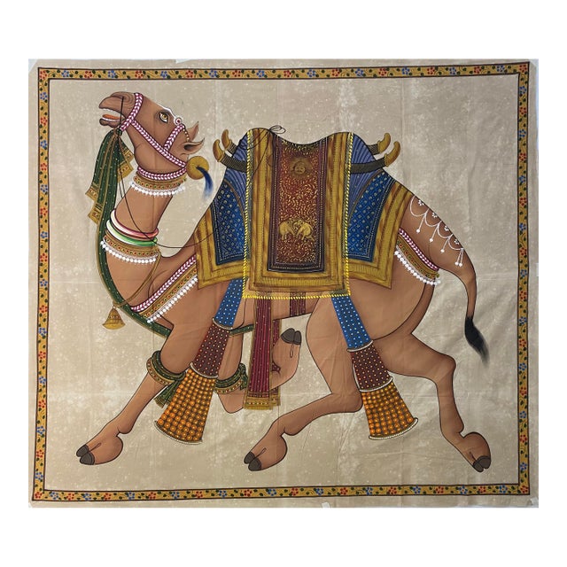 Vintage Camel Painting on Silk "60 Inches * 68 Inches " For Sale