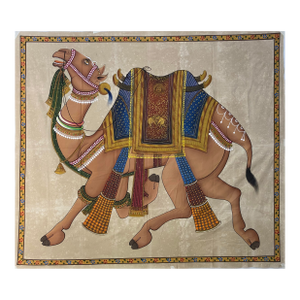Vintage Camel Painting on Silk "60 Inches * 68 Inches "