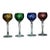 1970s Nachtmann Traube Cut to Color Crystal Wine Glasses Varied Colors - Set of Four For Sale