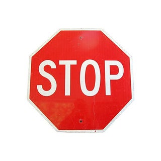 1970s Metal Stop Street Sign For Sale