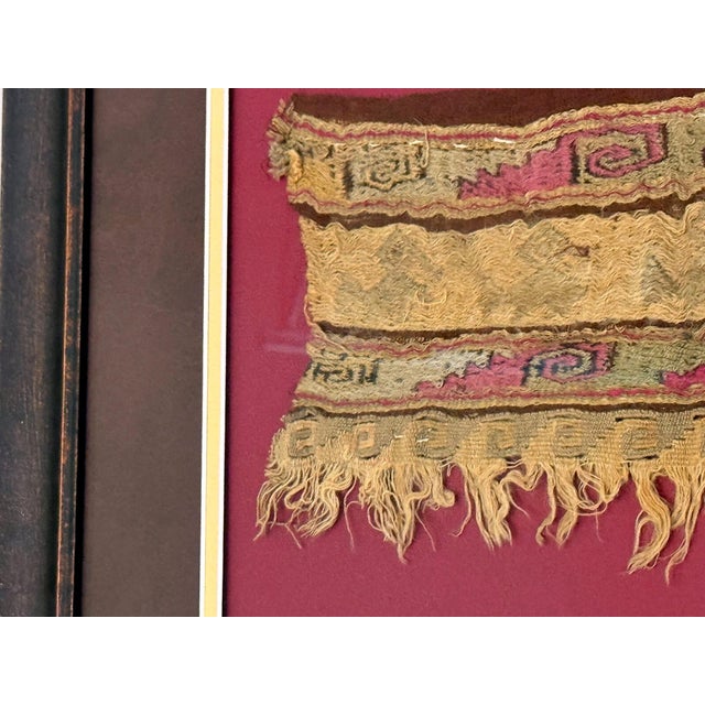Collection of Two Framed Pre-Columbian Textile Panels Chimu Chancay Culture For Sale - Image 11 of 12