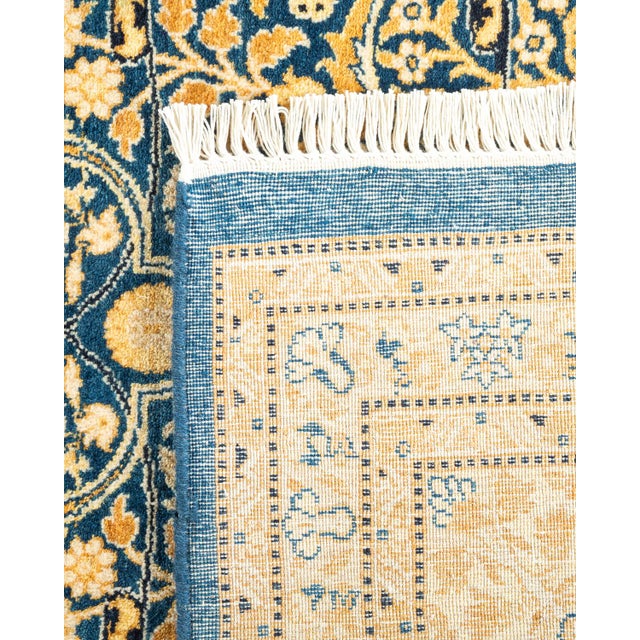 2000 - 2009 Mogul, One-of-a-Kind Hand-Knotted Area Rug in Blue, 6' 2" x 6' 5" For Sale - Image 5 of 8