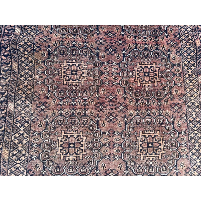1920s Vintage Afghan Turkmen Ersari Runner Rug With Tribal Bokhara Warm Brown and Terracotta Rug For Sale - Image 5 of 11