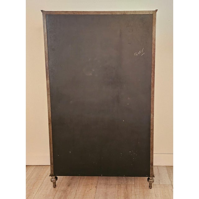 Metal Brushed Steel Mirrored French Display Case / Vitrine, Circa 1920 For Sale - Image 7 of 7