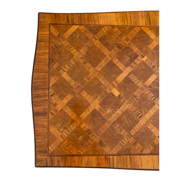Sleek Italian Parquetry Inlay Writing Desk, Made in Italy For Sale - Image 15 of 18