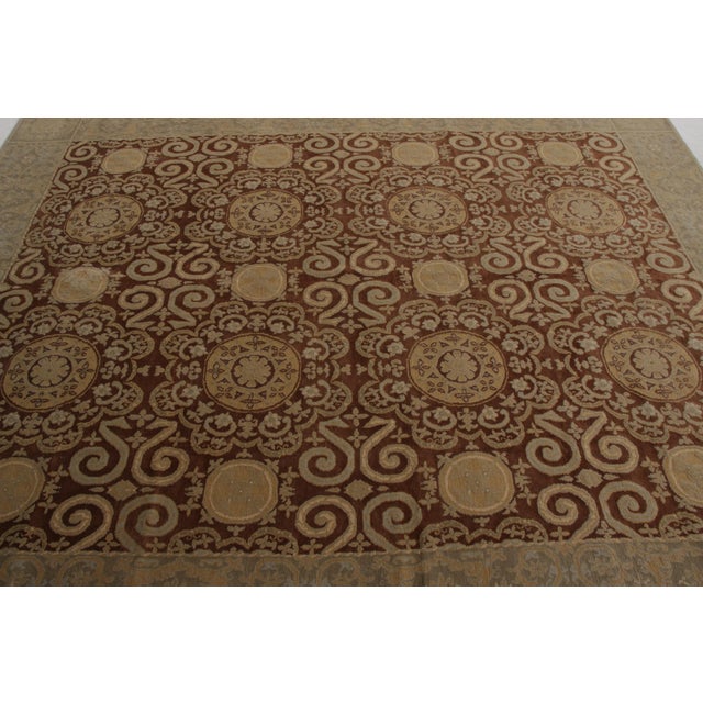 Rug & Kilim’s European Style Rug in Beige-Brown and Blue All Over Pattern For Sale In New York - Image 6 of 8