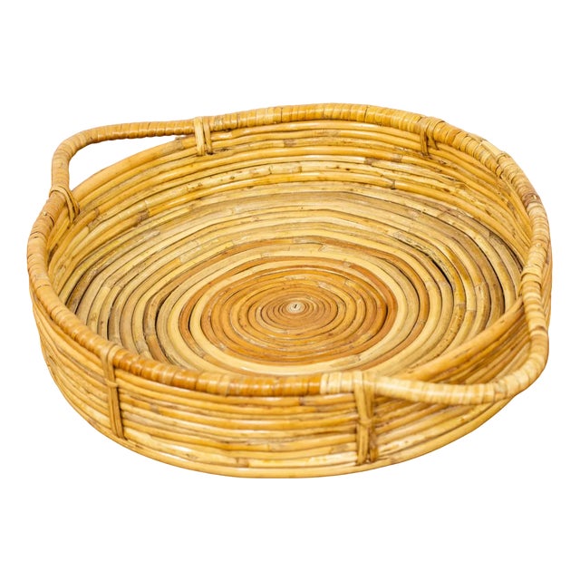 Rattan Basket Finland, 1950s For Sale
