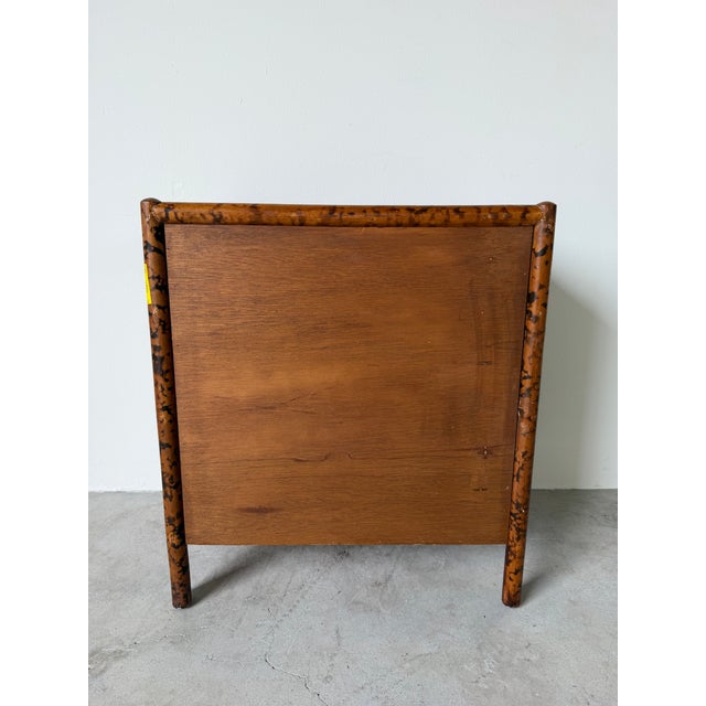 Vintage British Colonial Style Rattan Three-Drawer Nightstand For Sale - Image 9 of 11
