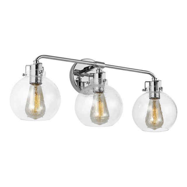 Sean Lavin by Visual Comfort Studio Clara 3-Light Vanity, Chrome For Sale