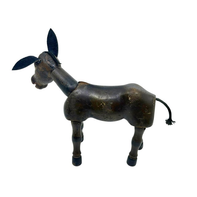 Folk Art Vintage Schoenhut "Humpty Dumpty" Circus Wooden Donkey Toy For Sale - Image 3 of 10