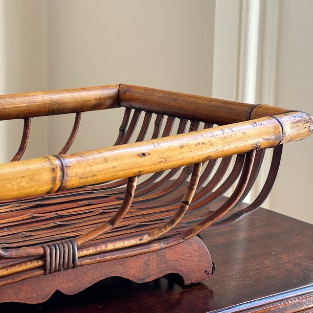 Vintage Bamboo Decorative Tray For Sale In Baltimore - Image 6 of 11