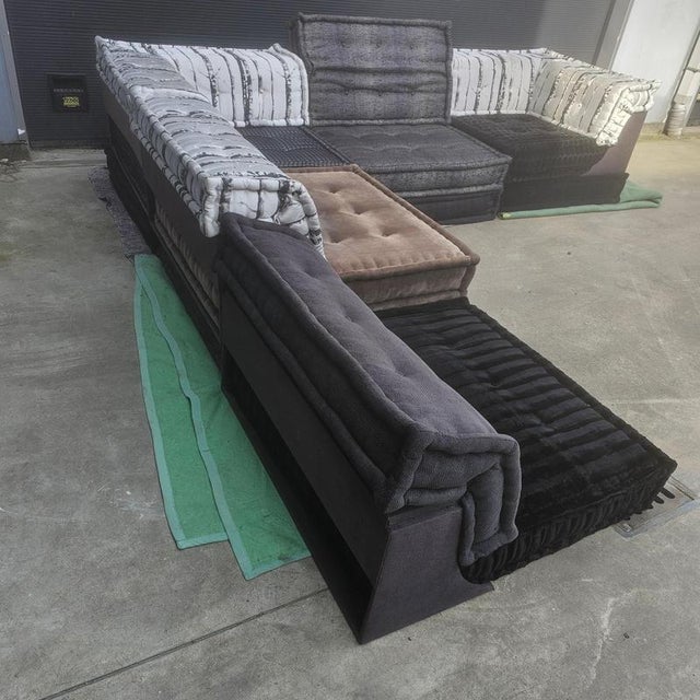 Modular Sectional Sofa in the Manner of Mah Jong, 1990 For Sale - Image 9 of 13