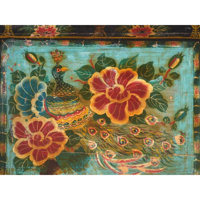 Antique Chinese Painted Trunk For Sale - Image 9 of 11