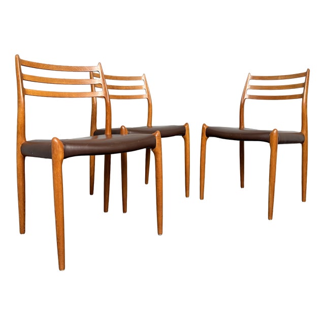 Model 78 Chairs in Teak by Niels Otto Möller for J.L. Möllers Möbelfabrik, Denmark, 1960s, Set of 3 For Sale
