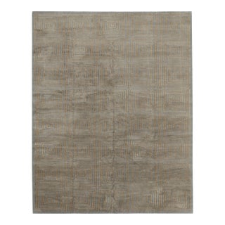 Rug & Kilim’s Cubist Style Rug in Gray With Bronze Geometric Patterns “Dorian” For Sale
