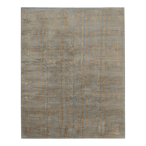 Rug & Kilim’s Cubist Style Rug in Gray With Bronze Geometric Patterns “Dorian”