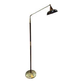 2 Toned Brass Adjustable Floor Lamp, 1950s For Sale