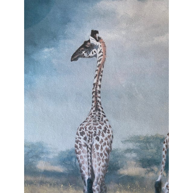 Signed and Numbered Peter Darro "Masailand" Lithograph of Giraffes on the Savanna For Sale - Image 4 of 10