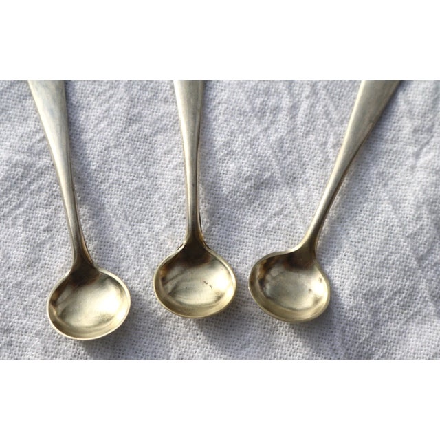 Gorham Circa 1897 Sterling Gold Wash Salt Spoons-Set of 3 For Sale In Cincinnati - Image 6 of 7
