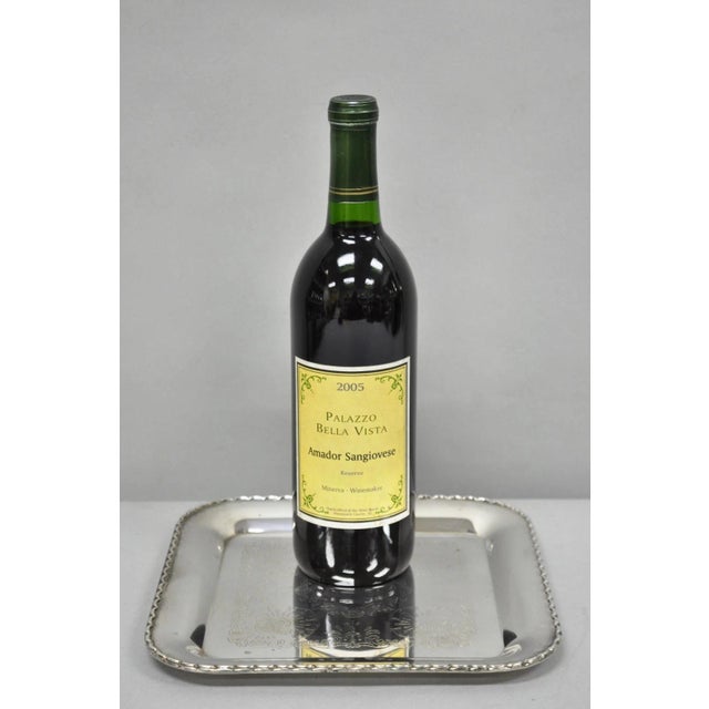 Vintage Silver Plated Victorian Style 9" Square Small Trinket Dish Platter Tray. Circa Late 20th Century. Measurements:...