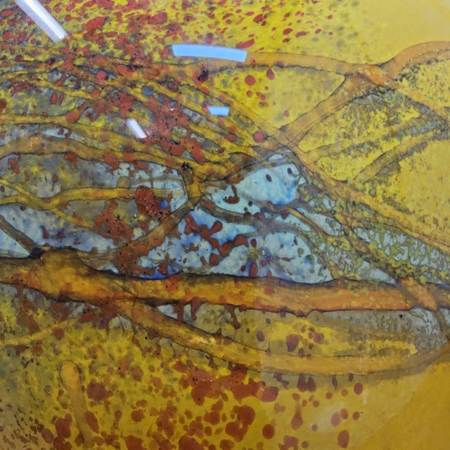Mouth-Blown Studio Glass Vase in Yellow Tones attributed to Ioan Nemtoi, 2000s For Sale - Image 6 of 18