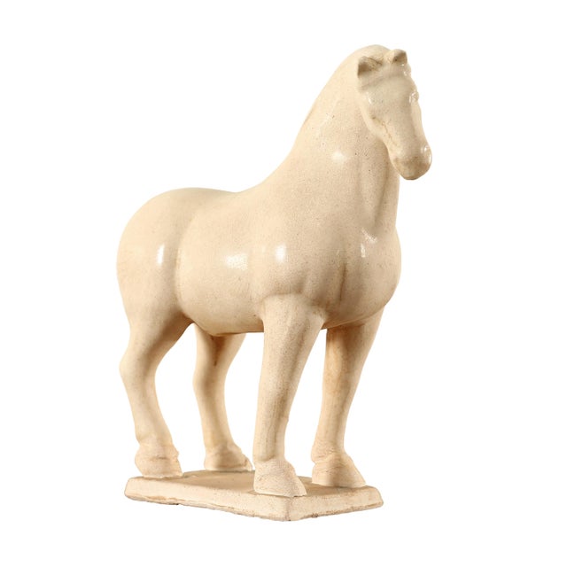 Modern Contemporary White Terra Cotta Stallion For Sale - Image 3 of 7