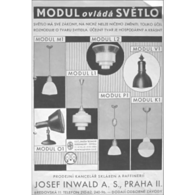 1930s Model L1 Ceiling Lamp by Miloslav Prokop for Inwald, 1930s For Sale - Image 5 of 12