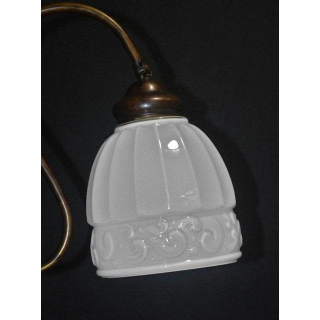 Vintage French Art Deco Adjustable Bronze and Opaline Glass Table Lamp, 1930s For Sale - Image 16 of 18