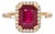 Timeless 2.6cts Madagascar Ruby & Diamond Halo Ring in 14k Solid Gold | Em 9x7mm, Size 6.75 For Sale