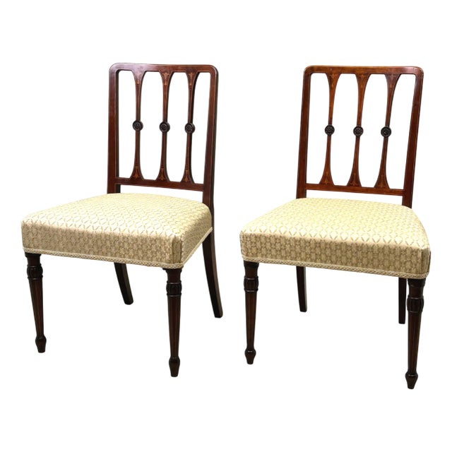 Set of 18th Century Sheraton Mahogany Side Chairs, 1790 For Sale