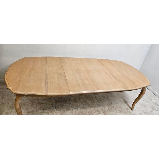 1990s Ethan Allen Legacy French Country Dining Room Banquet Table Bisque Finish For Sale - Image 10 of 11