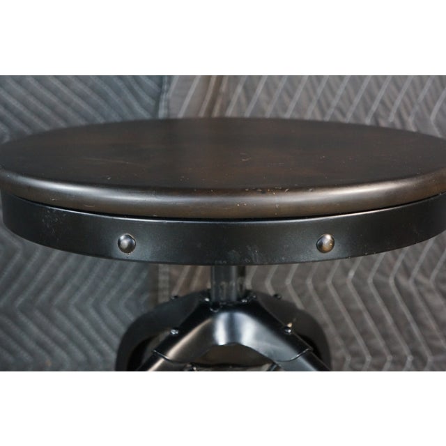 Wood 3 Restoration Hardware Industrial Modern Adjustable Vintage Toledo Bar Stools Set For Sale - Image 7 of 18