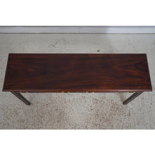 1990s Stickley Mahogany 2 Drawer Console Table For Sale - Image 5 of 18