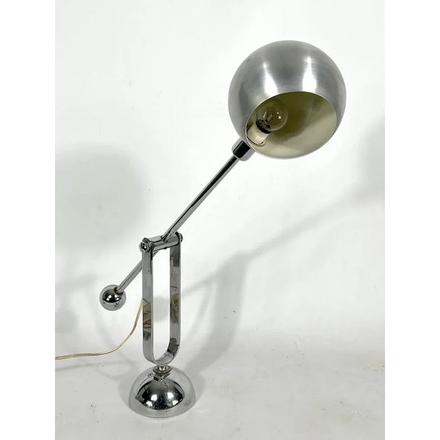 Mid-Century Italian Modern Chrome Counterweight Table Lamp, 1970s For Sale - Image 9 of 13