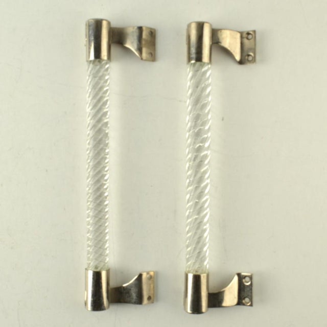 Murano Clear Glass Door Handles by Ercole Barovier for Barovier & Toso, 1960s, Set of 2 For Sale - Image 3 of 11