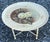 Vintage tray top coffee table. Features a beautifully hand painted oval wooden tray top that rests on a bamboo turned...