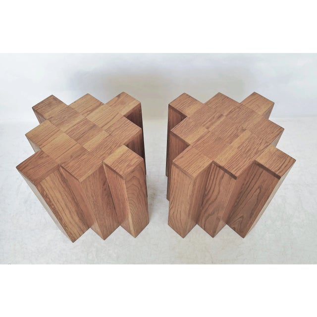 Mid-Century Modern Mid-Century Modern Art Deco Style Skyscraper Side Tables - a Pair For Sale - Image 3 of 8