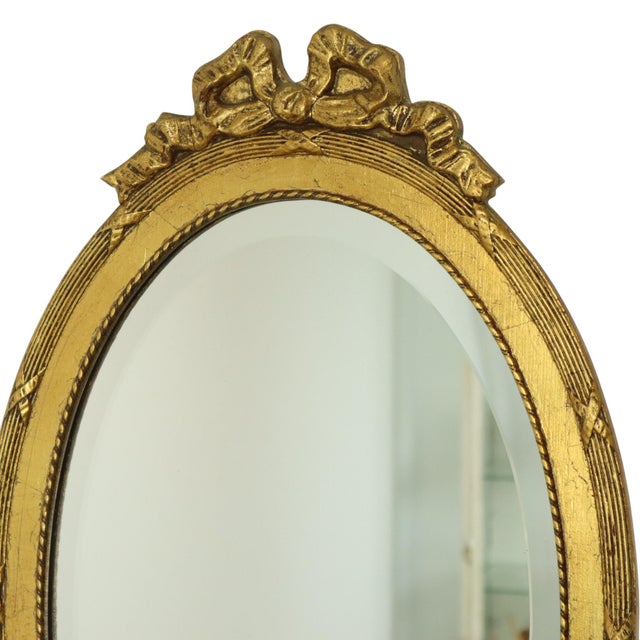 Italian Crested Mirror in Gold-Colored Resin, 1960s For Sale - Image 4 of 18