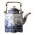 1960s Chinoiserie Nautical Maritime Earthenware Teapot With Blue Nautical Ships For Sale