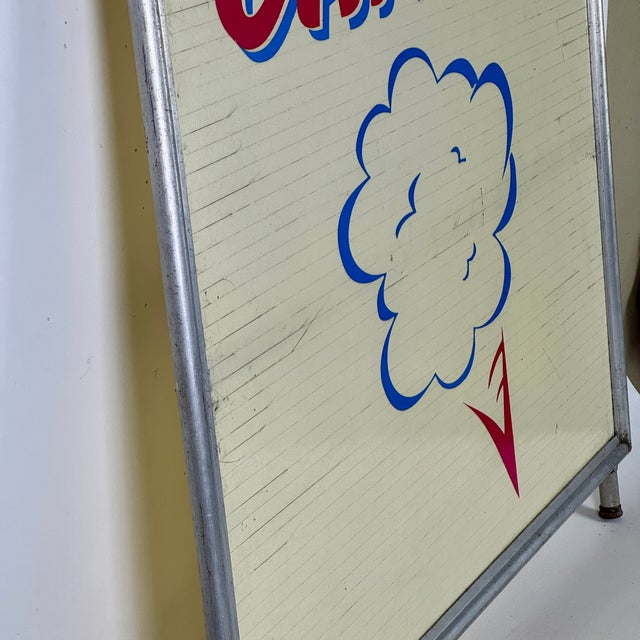 Salvaged Mid 20th Century Fairground "Cotten Candy" Aluminum Sign For Sale In New York - Image 6 of 8