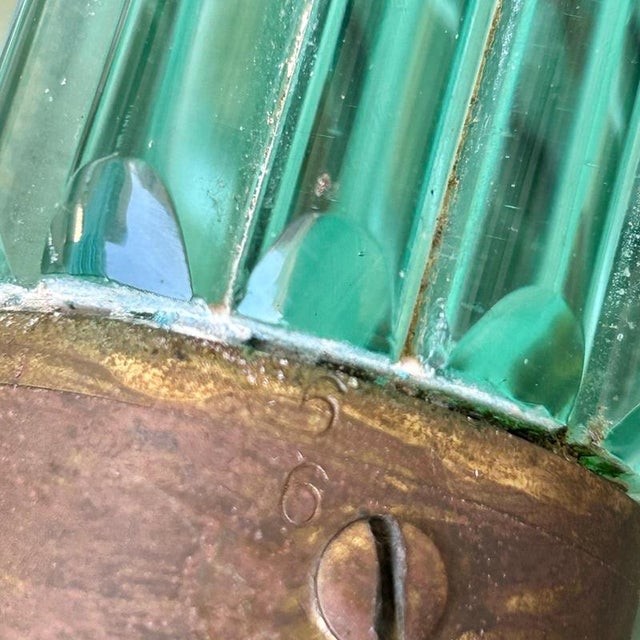 Metal Green Murano Glass 4-Feet Floor Lamp attributed to Barovier & Toso, Italy, 1930s-1940s For Sale - Image 7 of 18