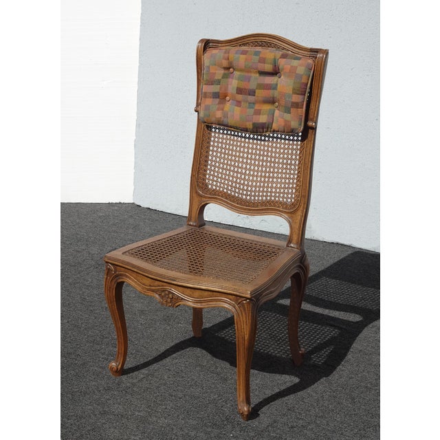 French Country Vintage French Louis XV Style High Cane Back Side Chair ~ French Country For Sale - Image 3 of 11