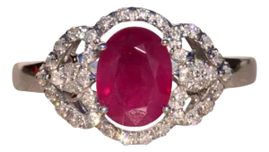 The 4th Avenue: Ruby and Diamond Ring in White Gold