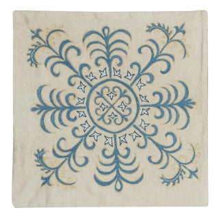 19"x20" Modern 100% Silk Embroidered Pillow Cover. Handmade Cushion Cover For Sale