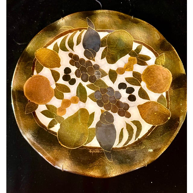 Mid 20th Century Fused Art Glass Decorative Plate For Sale - Image 10 of 12