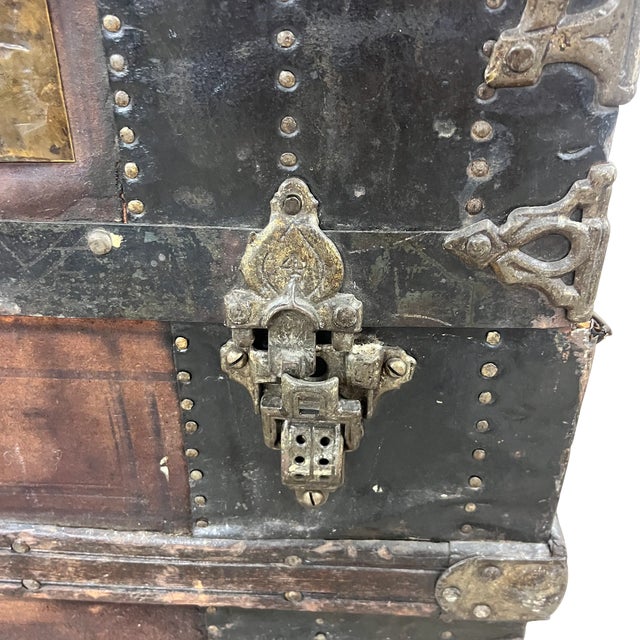 Late 19th Century Antique 1890's Swedish Steamer Trunk For Sale - Image 5 of 14