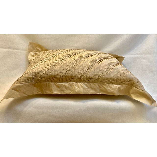 Contemporary Modern Pleated Tuck Silk Accent Standard Sham For Sale - Image 3 of 7