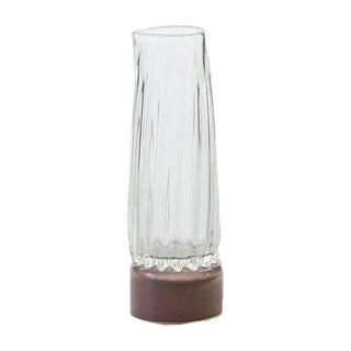 Carafe with Mocha Base, Moire Collection, Hand-Blown Glass by Atelier George For Sale
