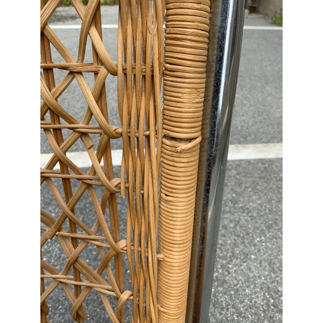 Daystrom Furniture Mid Century Chrome and Wicker Swivel Vanity/Desk Chair For Sale - Image 11 of 12