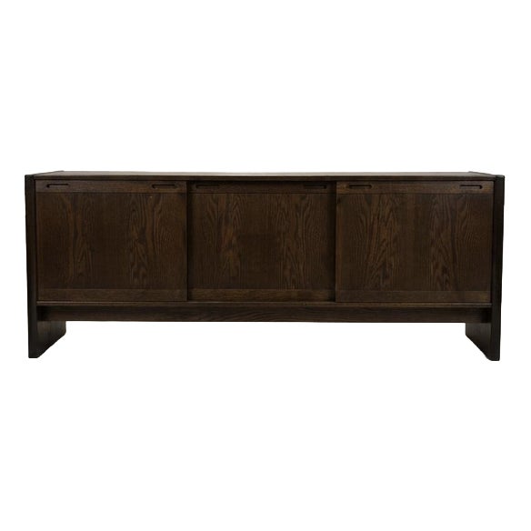 Danish Dark Oak Low Sideboard from Skovby, 1960s For Sale